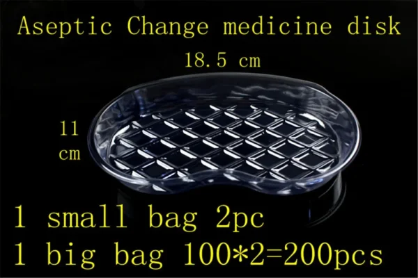 medical Disposable sterile Waist dish Dressing container plastic surgical operation Change medicine box Disinfectant disc tray - Image 2