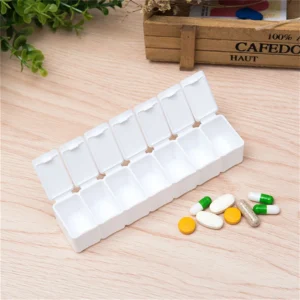 7 Days Pill Medicine Organizer Pill Case Medicine Storage Tablet Pill Box With Clip Lids Splitters Storage Dispenser Weekly