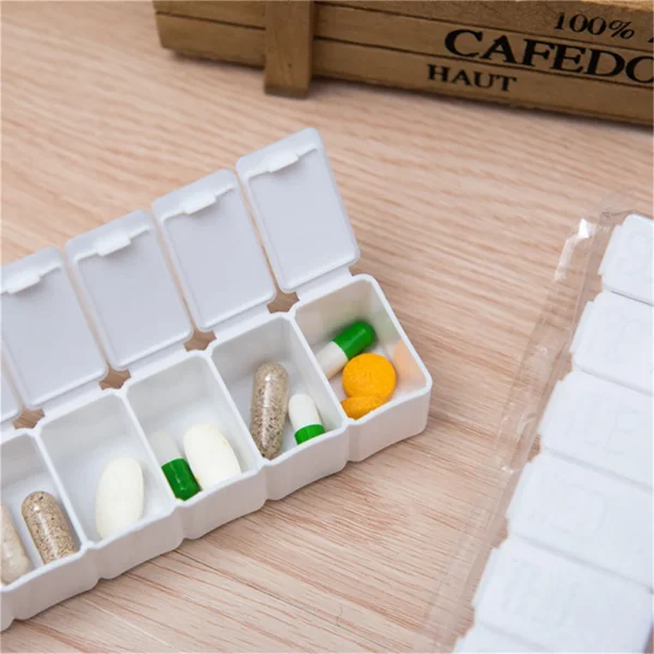 7 Days Pill Medicine Organizer Pill Case Medicine Storage Tablet Pill Box With Clip Lids Splitters Storage Dispenser Weekly - Image 4