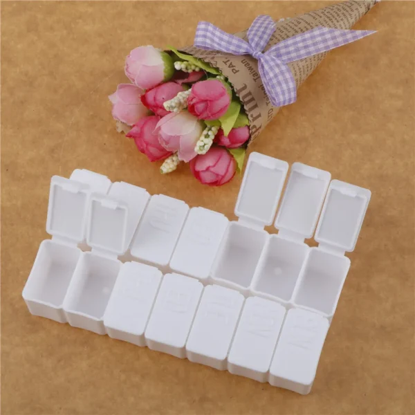 7 Days Pill Medicine Organizer Pill Case Medicine Storage Tablet Pill Box With Clip Lids Splitters Storage Dispenser Weekly - Image 5