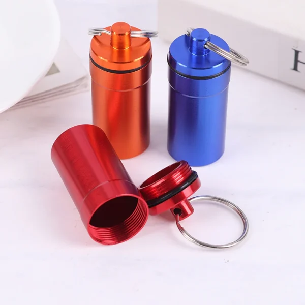 Waterproof Aluminum Pill Box Case Bottle Cache Drug Holder Container Keychain Medicine Box Health Care - Image 4
