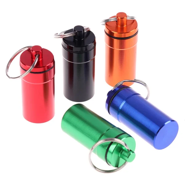 Waterproof Aluminum Pill Box Case Bottle Cache Drug Holder Container Keychain Medicine Box Health Care - Image 5