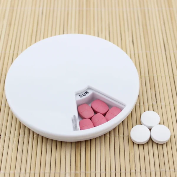 medicine container grid Rotating Small Pcs Convenient A Week Round With Finishing Receive Case For The Old Man - Image 2