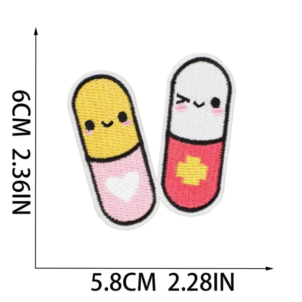 1 Pc Cartoon Syringe Doctor Nurse Clothing Medicine Pills Box Ambulance Heart Stickers Iron on Patches Sewing Badge Appliques - Image 2