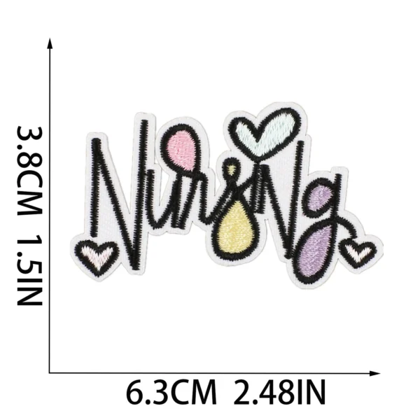 1 Pc Cartoon Syringe Doctor Nurse Clothing Medicine Pills Box Ambulance Heart Stickers Iron on Patches Sewing Badge Appliques - Image 5