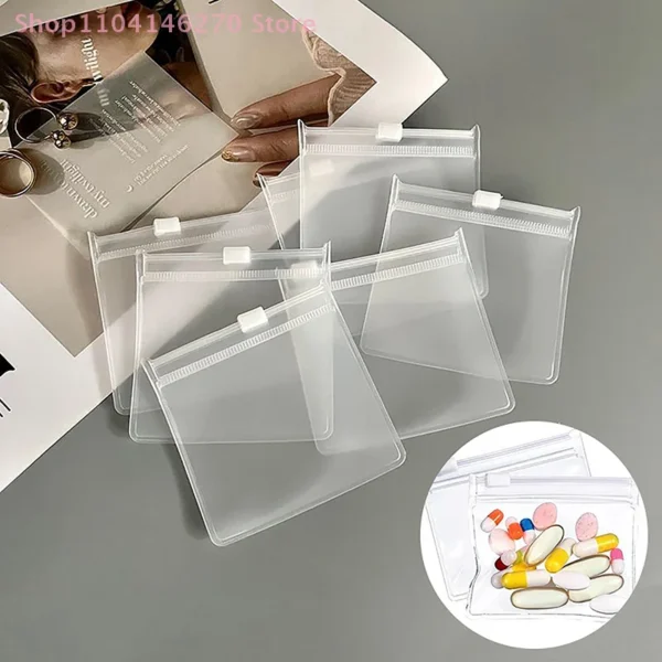 1/5/10pcs Pill Pouch Bags Zippered Pill Pouch Reusable Clear Pill Bags Self Sealing Travel Medicine Organizer Storage