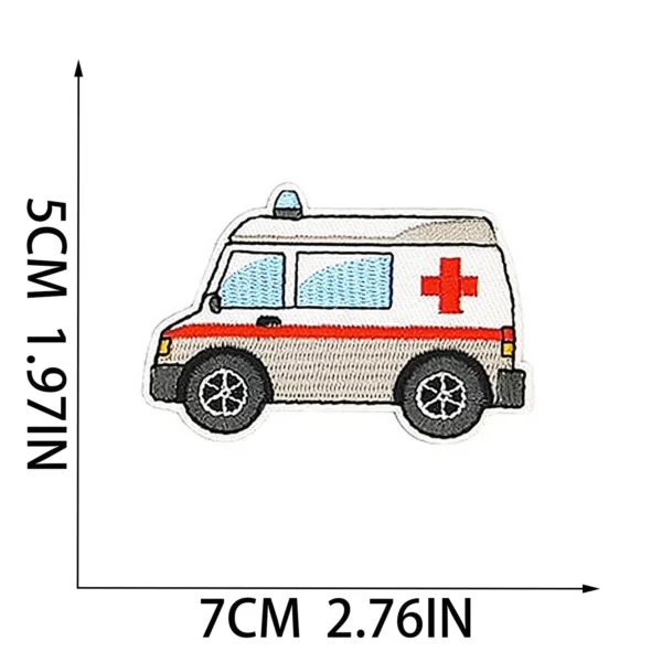1 Pc Cartoon Syringe Doctor Nurse Clothing Medicine Pills Box Ambulance Heart Stickers Iron on Patches Sewing Badge Appliques - Image 6