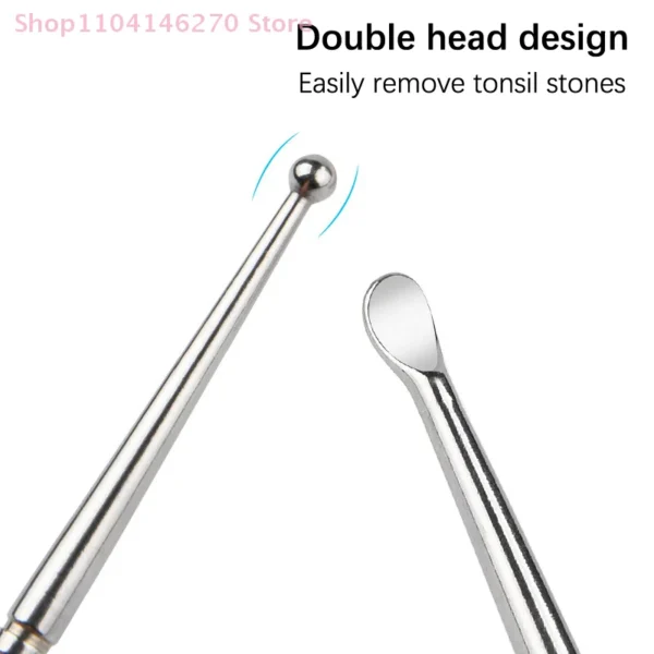 1Pc Tonsil Stone Removal Ear Wax Remover Tool Stainless Steel Remover Mouth Cleaning Care Tools Tonsil Stone Remover Health Care - Image 2