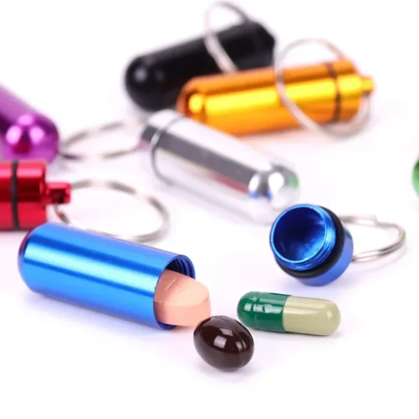 Portable Mini Waterproof Aluminum Pill Box Cases Container Organizer Storage Tablets Bottle Medicine Vitamin Pillboxs Fish Oils - Image 2