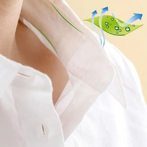 2Roll Collar Sweat Absorbing Pad Disposable Self-Adhesive Breathable Sweat Pads White T-shirt Neck Collar Hat Absorbent Sticker - Image 3