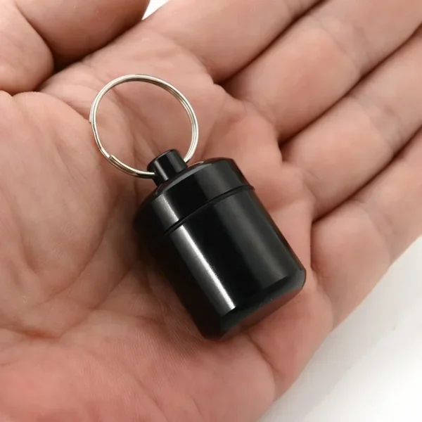 1PC Waterproof Aluminum Pill Box Case Bottle Metal Mini Cache Drug Holder Container Keychain Medicine Box Health Care - Image 2