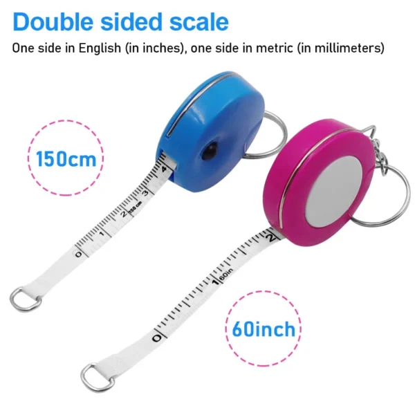 1.5 Meters Candy Color Retractable Rolling Ruler Portable Gift Keychain Tape Measure Clothing Size Sewing Body Measuring Tape - Image 5