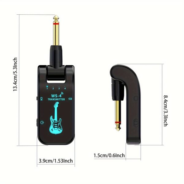 2.4GHz Wireless Guitar System with Rechargeable Battery - High-Quality Chip, 10-Hour Playtime, Auto Pairing for Electric Guitars, Basses & More - Black, Wireless Guitar Transmitter - Image 2