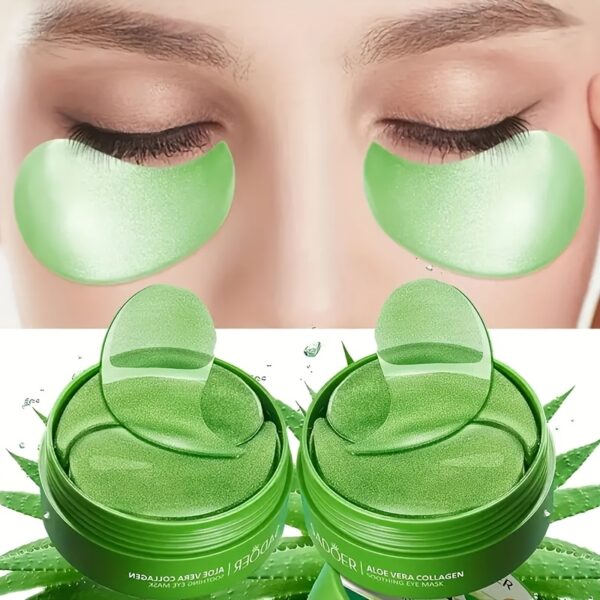 120pcs/2 Boxes of Collagen Aloe Facial Mask - Moisturizing And Nourishing Eye Care, Emitting Radiance, Improving The Appearance of Eye Light Beige, Making Eye Light Beige Soft And Smooth