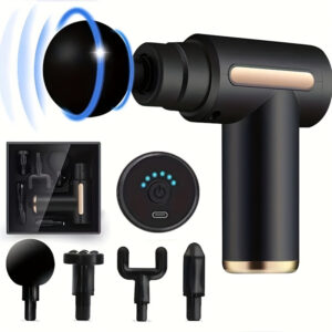 Professional Rechargeable Muscle Relaxation Massage Gun- Sleek Mini Electric Massager with USB Charging, 1600mAh Lithium Battery, Ergonomic Design for Neck, Cervical& Fascia Fitness, Includes Multiple Attachments, Massage Tools