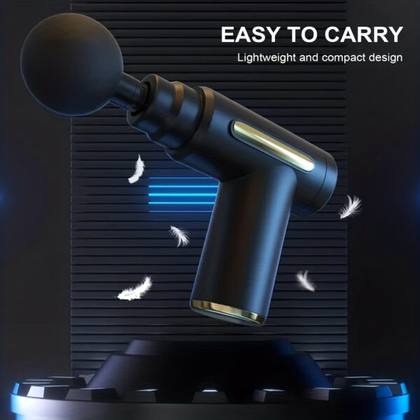 Professional Rechargeable Muscle Relaxation Massage Gun- Sleek Mini Electric Massager with USB Charging, 1600mAh Lithium Battery, Ergonomic Design for Neck, Cervical& Fascia Fitness, Includes Multiple Attachments, Massage Tools - Image 6