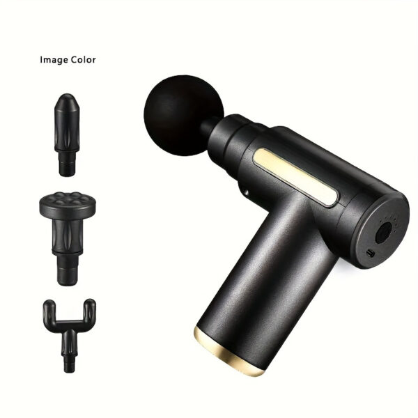 Professional Rechargeable Muscle Relaxation Massage Gun- Sleek Mini Electric Massager with USB Charging, 1600mAh Lithium Battery, Ergonomic Design for Neck, Cervical& Fascia Fitness, Includes Multiple Attachments, Massage Tools - Image 3